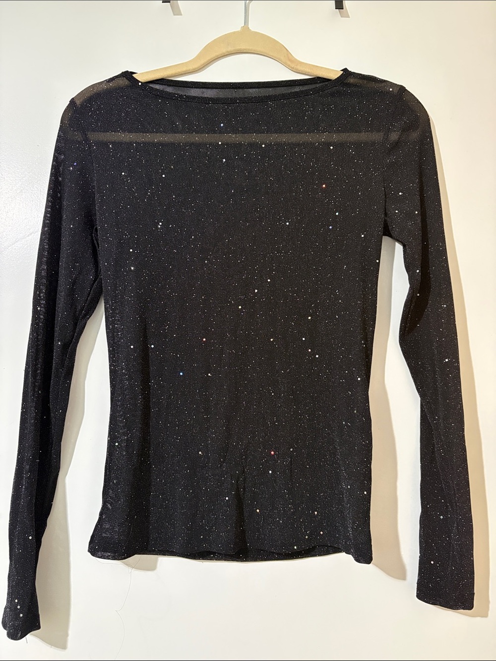Amazon Black Long Sleeve Top with Sparkle Dots